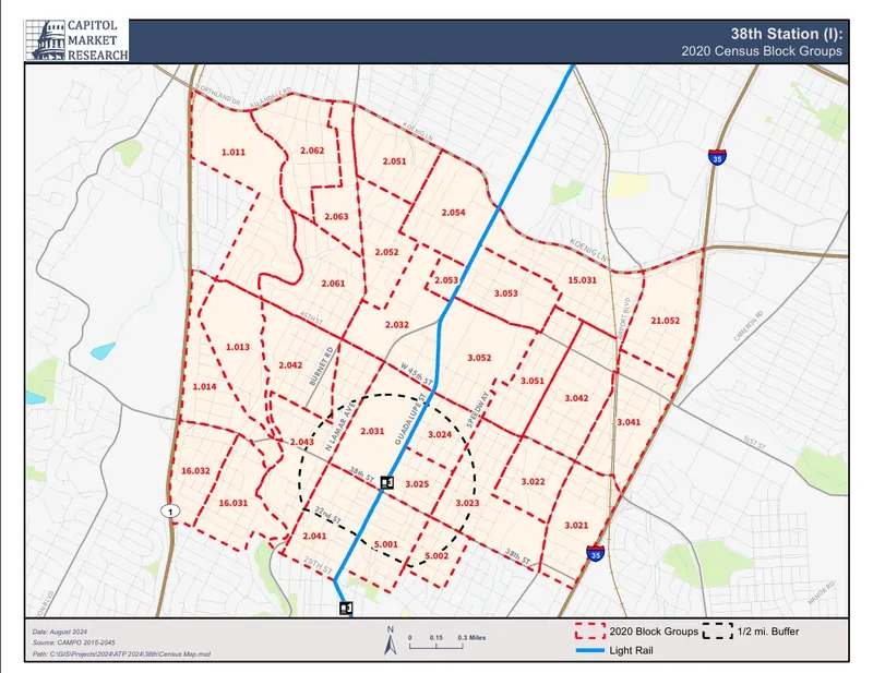 Market study map with census block group boundaries